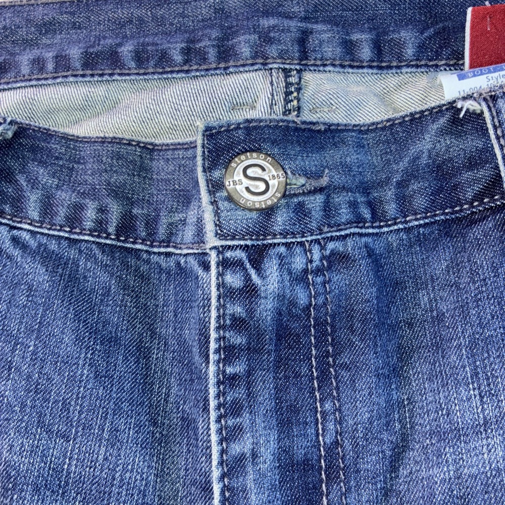 Stetson Rocker Boot Leg Jeans Mens 42x32 Medium Wash Blue Denim 1014 Bootcut - Picture 5 of 13